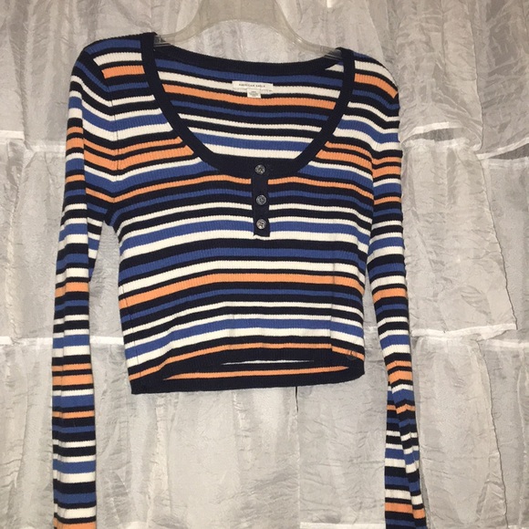 American Eagle Outfitters Tops - American eagle stripped crop.